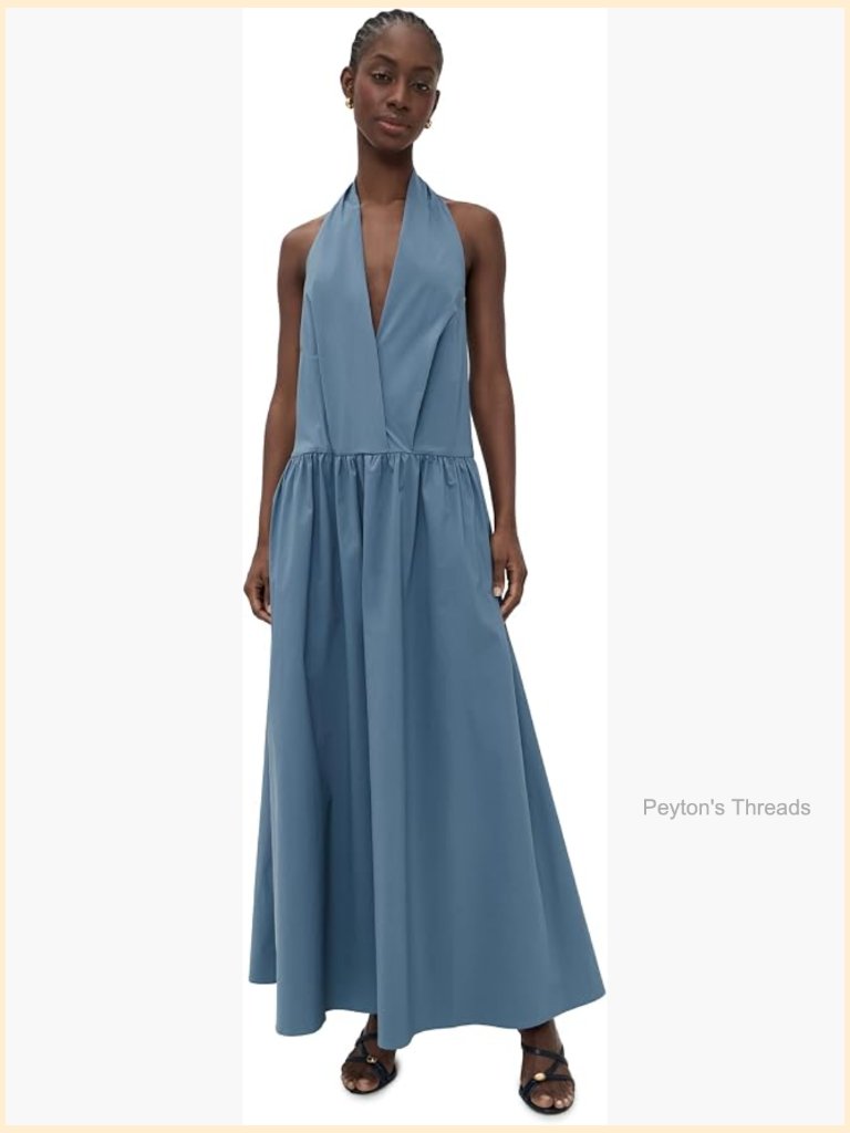 Lightweight Halter Maxi Dress With Pockets